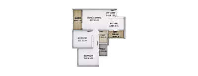 Paranjape Schemes Orion, 2 BHK-641 Sq.ft