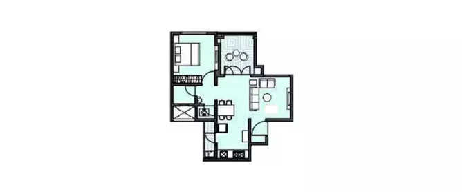 Paranjape Schemes Abhiruchi Parisar Dhayari - Floor plan 1 BHK 625 Sq.ft