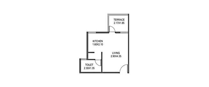 Paranjape Schemes Happiness Hub Varve Khed Shivapur - Floor plan 1 RK 356 Sq.ft