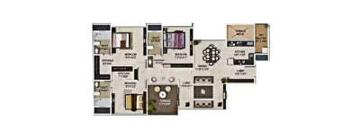 Paranjape Schemes Sky One, 3 BHK-1421 Sq.ft