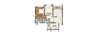 Vascon Xotech Homes, 2 BHK-784 Sq.ft