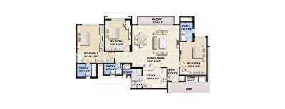 Purva Whitehall, 3 BHK-1867 Sq.ft