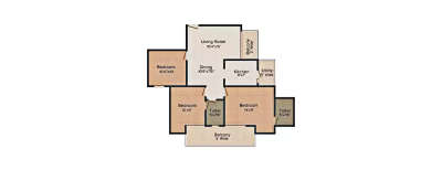 Amrapali Crystal Homes, 3 BHK-1375 Sq.ft