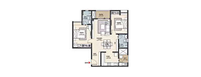 Purva The Waves, 2 BHK-1178 Sq.ft