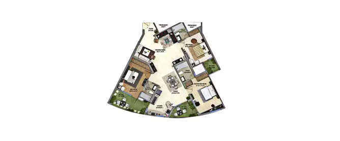 Supertech ORB Sector 74 - Floor plan 3 BHK 2223 Sq.ft