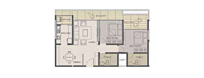 Solitaire Premier, 2 BHK-703 Sq.ft