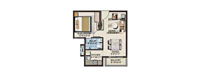 Mahaveer Turquoise, 1 BHK-354 Sq.ft