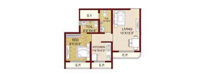JVM Skycourt, 1 BHK-376 Sq.ft