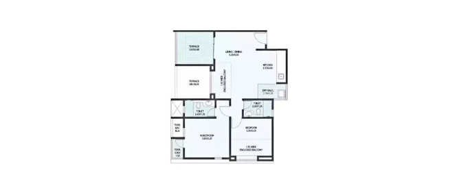 Jhamtani Ace Augusta Hinjewadi - Floor plan 2 BHK 592 Sq.ft