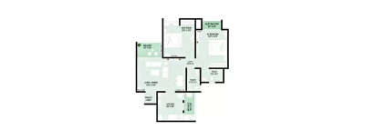 Krisala 41 Cosmo, 2 BHK-666 Sq.ft