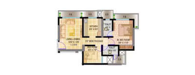 JVM Tiara, 2 BHK-485 Sq.ft