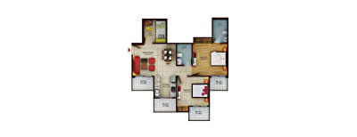 Samridhi Grand Avenue, 2.5 BHK-1080 Sq.ft