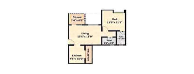 Nyati Eternity, 1 BHK-690 Sq.ft