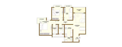 Bhartiya City Nikoo Homes, 2 BHK-1144 Sq.ft