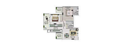 Supertech Montana View, 2 BHK-1200 Sq.ft