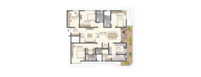 Sobha Water Front, 3 BHK-1385 Sq.ft
