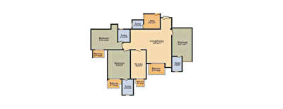 DLF Park Place, 3 BHK-1975 Sq.ft