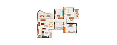 Paranjape Schemes The Highlands, 3 BHK-1510 Sq.ft