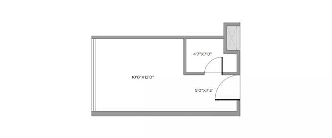 VJ IndiLife Pashan - Floor plan Studio 184 Sq.ft