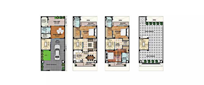 Krishnvilas Gaur Yamuna City Greater Noida - Floor plan 3 BHK 2489 Sq.ft