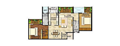 Rajarajeshware Manikchand 117F, 2 BHK-1759 Sq.ft