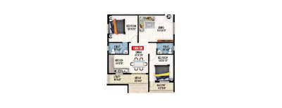NVR Sunpearl Block B, 2 BHK-1055 Sq.ft