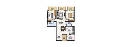 Mahaveer Carnation, 2 BHK-755 Sq.ft