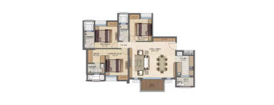 Lodha Casa Tiara, 3 BHK-1075 Sq.ft