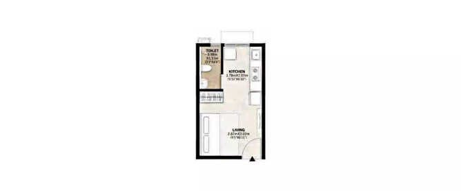 Mahindra Happinest Palghar 2 Palghar - Floor plan 1 RK 157 Sq.ft