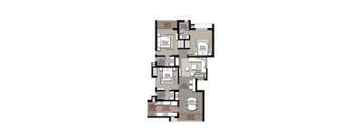 Sreerosh Gardenia, 3 BHK-1063 Sq.ft