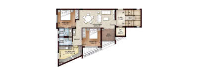 Sreerosh KGV Astrea, 2 BHK-804 Sq.ft