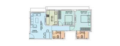 GeeCee Proximus, 2 BHK-706 Sq.ft