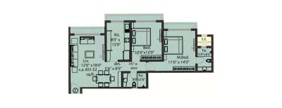 Unique Sparsh, 2 BHK-831 Sq.ft