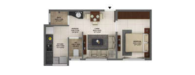 Terraform Dwarka, 1 BHK-350 Sq.ft
