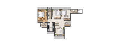 Metro Swiss Boulevard, 3 BHK-868 Sq.ft