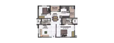 Aparna Maple, 2 BHK-720 Sq.ft