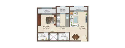 Siddharth Enclave, 1 BHK-337 Sq.ft