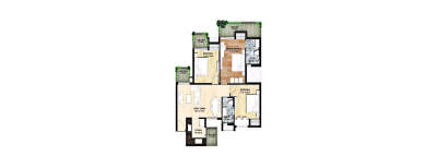 Sikka Kimaantra Greens, 3 BHK-828 Sq.ft