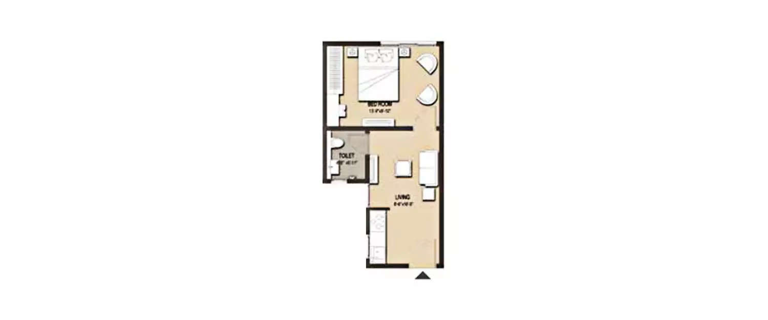1 BHK Apartment 550 Sq.ft
