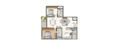 Mana Uber Verdant, 2 BHK-822 Sq.ft