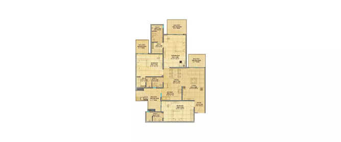 Gaur Saundaryam Techzone IV Greater Noida W - Floor plan 3 BHK 1049 Sq.ft
