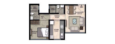 The Rising 58, 1 BHK-380 Sq.ft