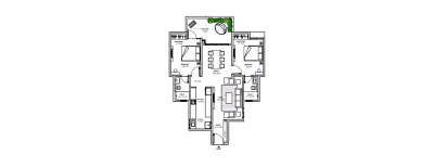 Sun & Sanctum, 2 BHK-782 Sq.ft