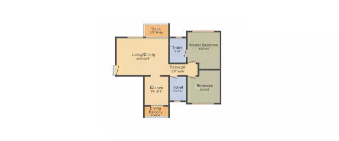 Runwal Anthurium Valentine Mulund - Floor plan 2 BHK 1022 Sq.ft