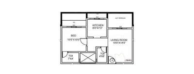 Durga Imperial, 1 BHK-360 Sq.ft