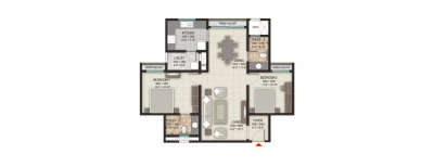 Sobha Valley View, 2 BHK-1304 Sq.ft