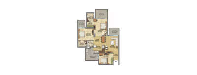 Gaur Sportswood, 3 BHK-1690 Sq.ft