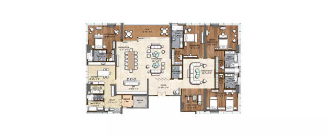 Prestige Kingfisher Towers Ashok Nagar - Floor plan 4 BHK 8321 Sq.ft