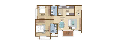 Prestige IVY Terraces, 2 BHK-1193 Sq.ft