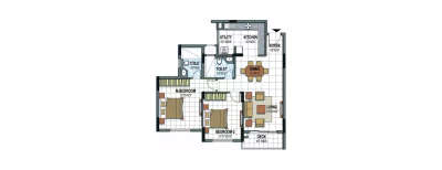 Prestige Silversun, 2 BHK-1221 Sq.ft